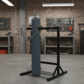 Double Sided Cylinder Floor Stand