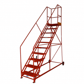 Easy Slope Steel Mobile Safety Steps 3 - 12 Tread with Punched Steel Treads
