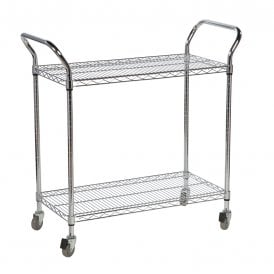 Eclipse Chrome Wire 2 Shelf Tray Trolley 210kg