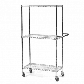 Eclipse Chrome Wire 3 Shelf Trolley 1790mm Height 300kg