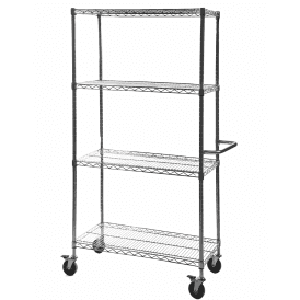 Eclipse Chrome Wire 4 Shelf Trolley 1790mm Height 300kg