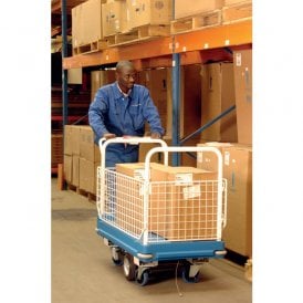 Electric Platform Truck With Mesh End & Removable Sides 450kg
