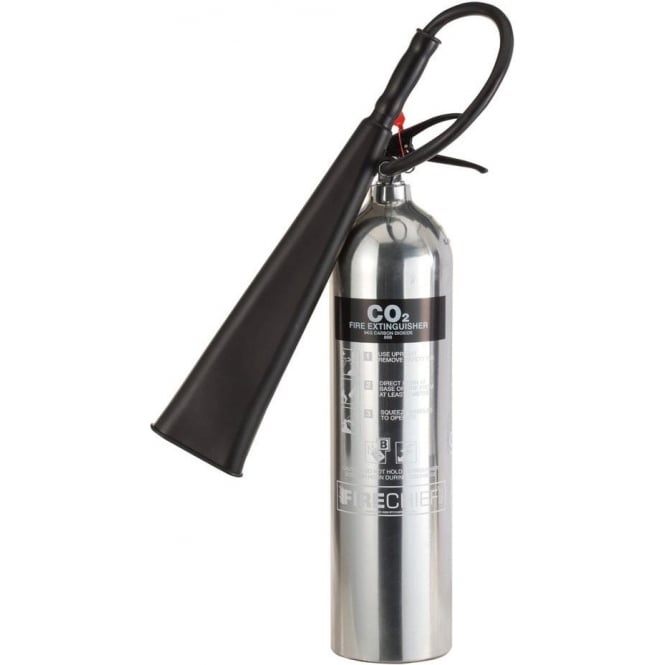 Elite Polished Aluminum CO2 Fire Extinguisher - 2kg