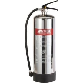 Elite Polished Stainless Steel Water Fire Extinguisher - 9lt