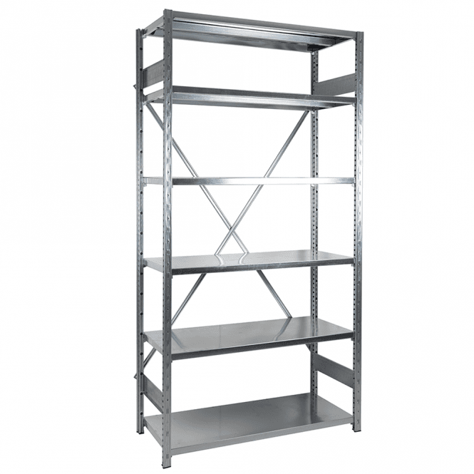 Expo 4G Galvanised Boltless Shelving 6 Level - Width 1000mm x Height 2000mm