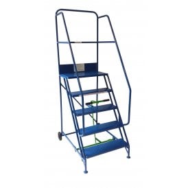 Extra Wide Steel Mobile Safety Steps with Punched Steel Treads 3 - 15 Tread