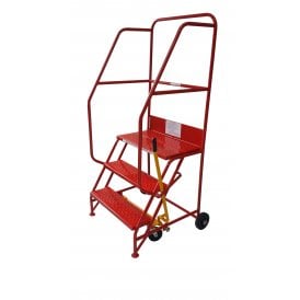 Extra Wide Steel Mobile Safety Steps with Punched Steel Treads 3 - 15 Tread
