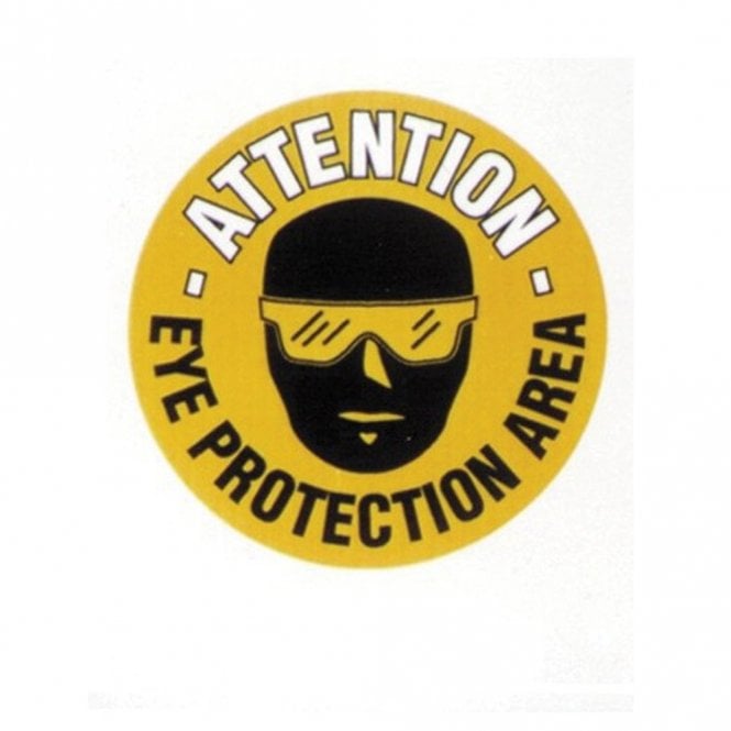 Floor Marker Graphic Sign: ATTENTION EYE PROTECTION AREA