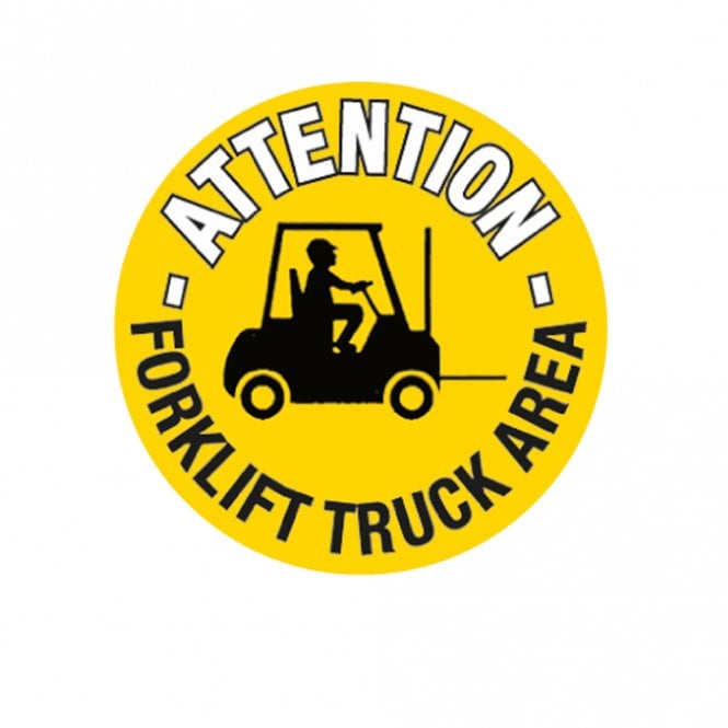 Floor Marker Graphic Sign: ATTENTION FORKLIFT TRUCK AREA