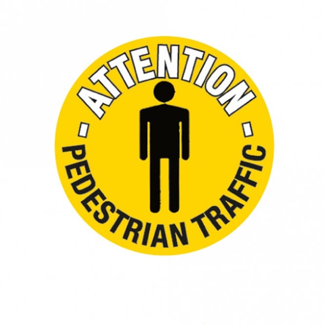 Floor Marker Graphic Sign: ATTENTION PEDESTRIAN TRAFFIC