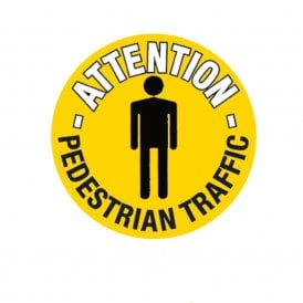 Floor Marker Graphic Sign: ATTENTION PEDESTRIAN TRAFFIC