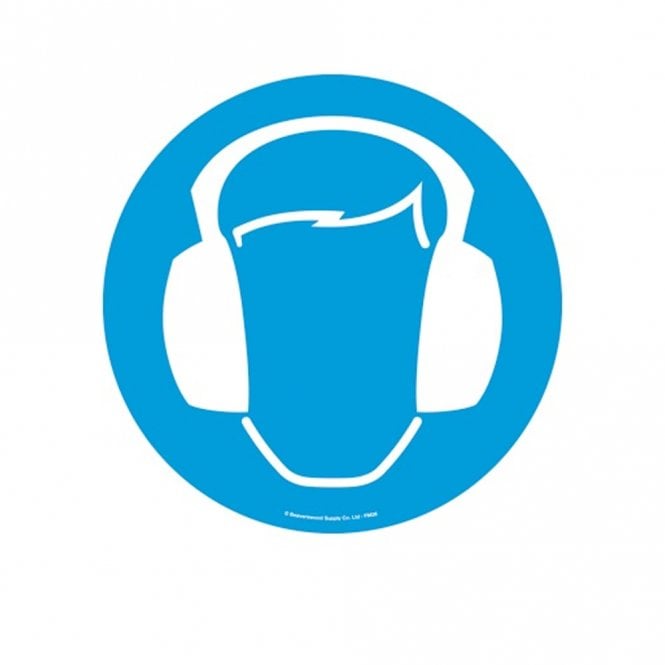 Floor Marker Graphic Sign: Ear Protection must be worn
