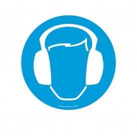 Floor Marker Graphic Sign: Ear Protection must be worn