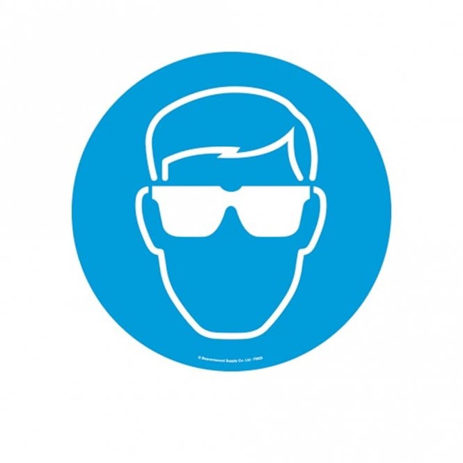 Floor Marker Graphic Sign: Eye Protection must be worn