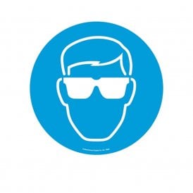 Floor Marker Graphic Sign: Eye Protection must be worn