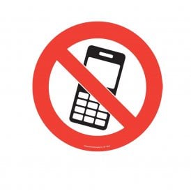 Floor Marker Graphic Sign: No Mobile Phones