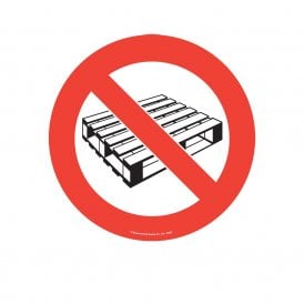 Floor Marker Graphic Sign: No Pallets