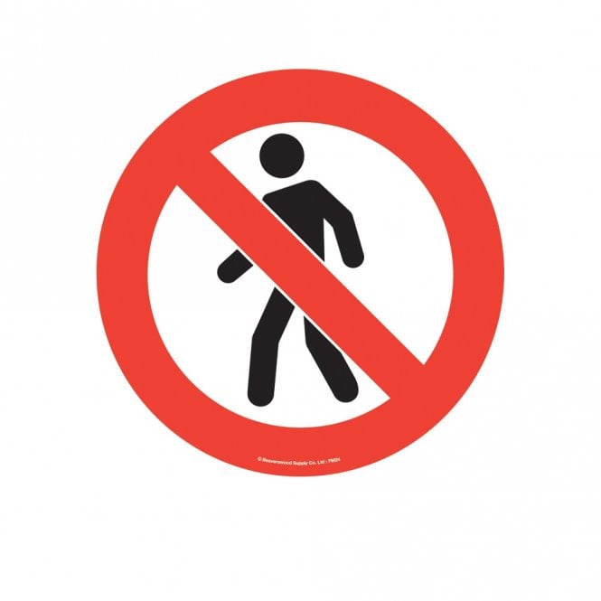 Floor Marker Graphic Sign: NO PEDESTRIANS
