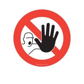 Floor Marker Graphic Sign: NO UNAUTHORISED PERSONS