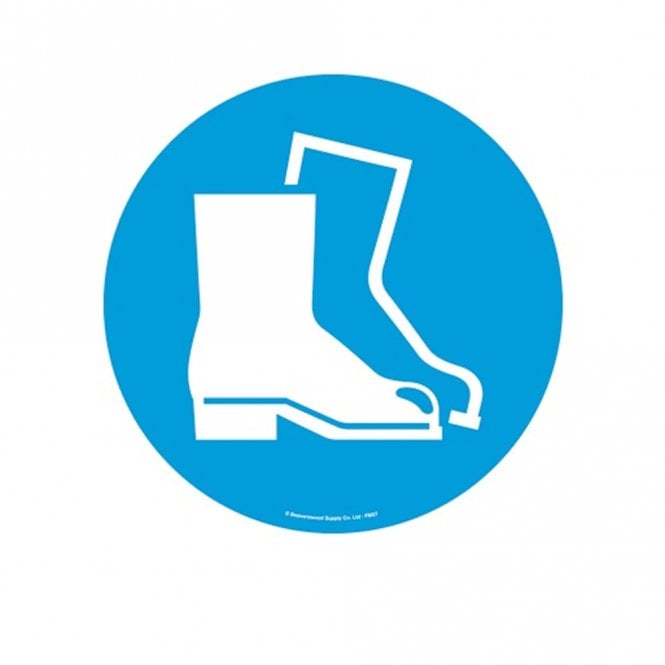 Floor Marker Graphic Sign: Safety Footwear must be worn