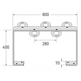 Floor Mounted Scooter Rack for 5 Scooters