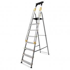 Folding Aluminium Platform Step Ladders 4-8 Tread EN131 Pro
