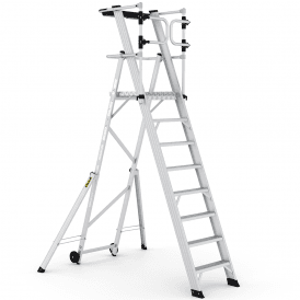 Folding Aluminium Steps With Large Platform And Safety Gates