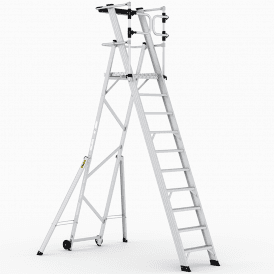 Folding Aluminium Steps With Large Platform And Safety Gates