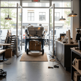 Folding Coffee Machine Trolley with Roll-off Platform 220kg