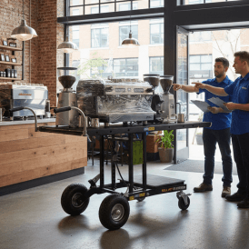 Folding Coffee Machine Trolley with Roll-off Platform 220kg