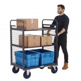 Heavy Duty 2 Shelf Distribution/Picking Trolley 1100mm Height 600kg 