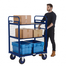 Heavy Duty 2 Shelf Distribution/Picking Trolley 1100mm Height 600kg 