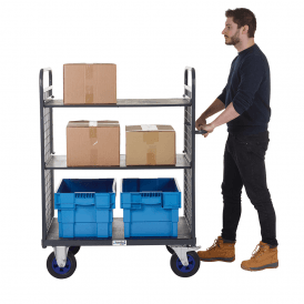 Heavy Duty 2 Shelf Distribution/Picking Trolley 1100mm Height 600kg 