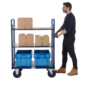 Heavy Duty 2 Shelf Distribution/Picking Trolley 1100mm Height 600kg 