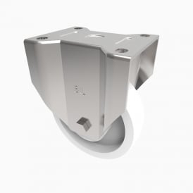 Heavy Duty Castors with Nutted kingpin swivel head Top Plate Fixed White Nylon