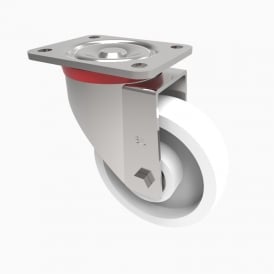 Heavy Duty Castors with Nutted kingpin swivel head Top Plate Swivel White Nylon