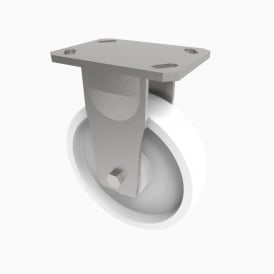 Heavy Duty Castors with Top Plate Fixed White Nylon