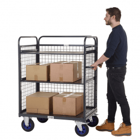 Heavy Duty Mesh Distribution/Picking Trolley 2 Shelves 1100mm Height 600kg