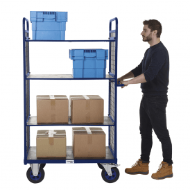 Heavy Duty Mesh Distribution/Picking Trolley 3 Shelves 1500mm Height 600kg