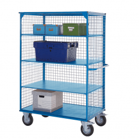 Heavy Duty Multi Shelf Distribution Trolley 3 Steel Shelves 500kg