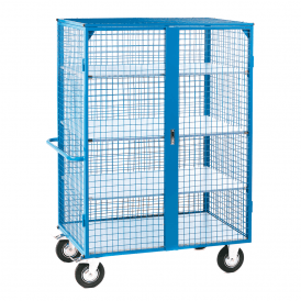 Heavy Duty Multi Shelf Distribution Trolley with Doors 3 Steel Shelves 500kg