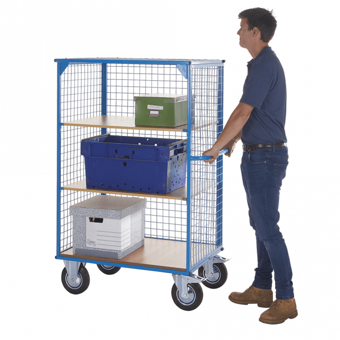 Heavy Duty Multi Shelf Trolley 2 Wooden Shelves - 500kg