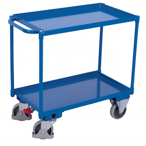 Heavy Duty Steel 2 Shelf Tray Trolley with Brake 400kg