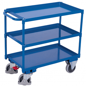Heavy Duty Steel 3 Shelf Tray Trolley with Brake 400kg