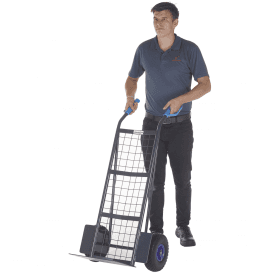 Heavy Duty Steel Mesh Back Sack Truck with Puncture Proof Wheels 300kg