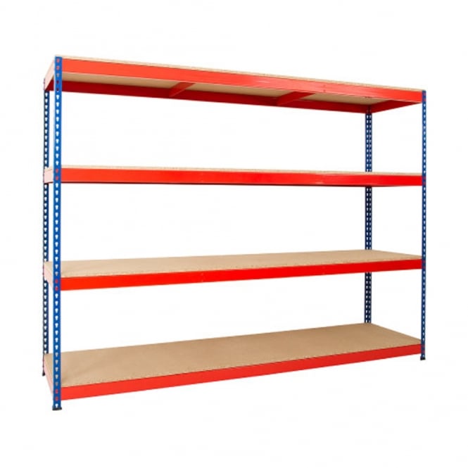 Heavy Duty Steel Rivet Boltless Shelving 4 Level - Widths: 915, 1220 or 1525mm x 1830H