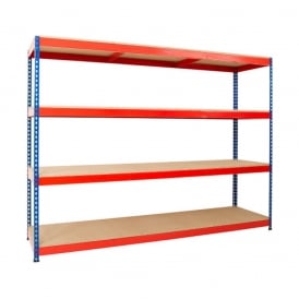 Heavy Duty Steel Rivet Boltless Shelving 4 Level - Widths: 915, 1220 or 1525mm x 1830H