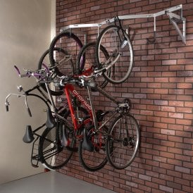 Heavy Duty Steel Vertical Wall Mounted Bike Rack - 6 Bikes