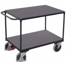 Heavy Duty Table Top 2 Shelf Trolley with Brake 500kg