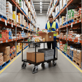 Heavy Duty Table Top 2 Shelf Trolley with Brake 500kg